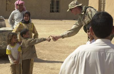 Image presented by Brigadier General Vincent Brooks, Deputy Director of Operations United States Central Command, during Operation Iraqi Freedom briefing on 3 April 2003 at Doha, Qatar.